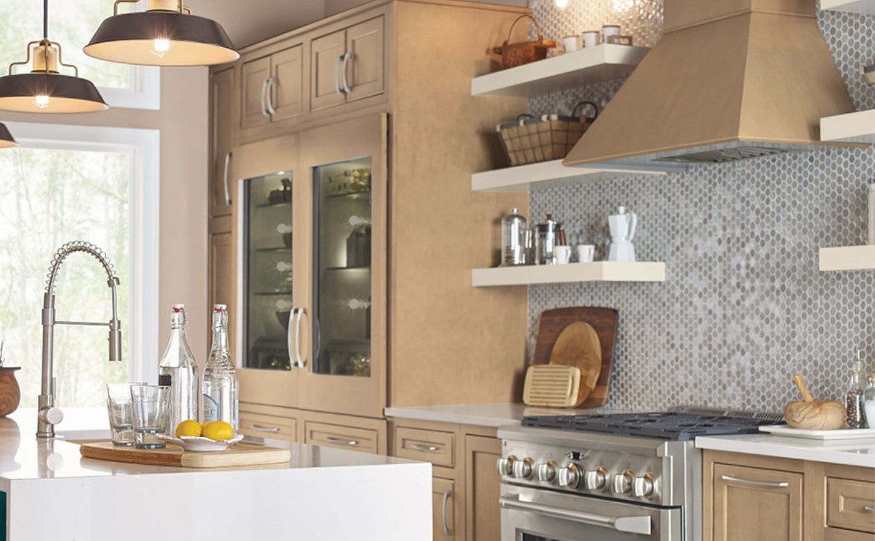 mosaic tile backsplash in a kitchen