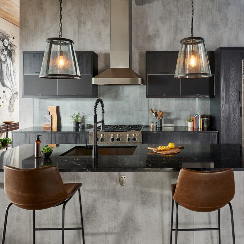 black granite countertops in a bathroom